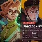 Deadlock heroes key art with a guide overlay on how to get an invite