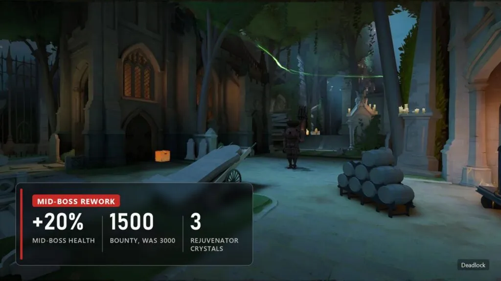 Deadlock street in New York with the key Mid-Boss changes from the October 30 patch