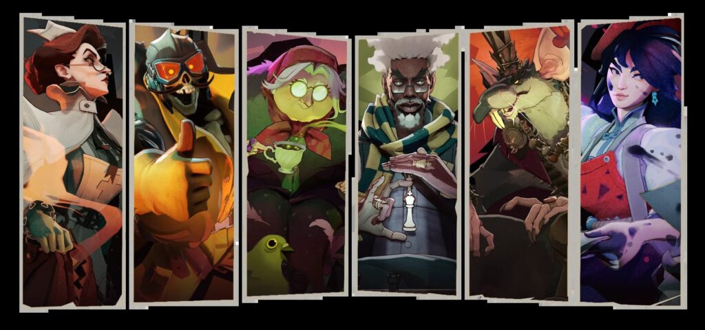 Portraits of the six new Deadlock heroes from the City Never Sleeps update