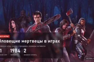 Обложка: Эш с бензопилой и отряд выживших в красном лесу из Evil Dead: The Game, все игры по Зловещим мертвецам