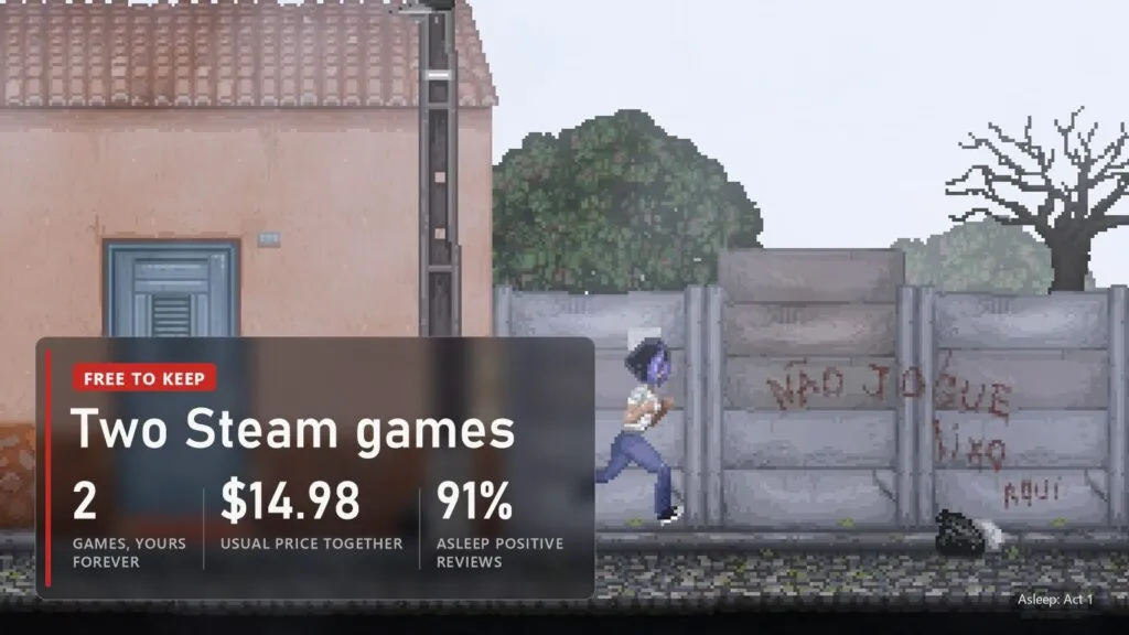 Asleep: Act 1 and Hexologic free to keep on Steam: 2 games worth $14.98 together, 91% positive reviews for Asleep