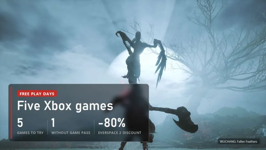 WUCHANG: Fallen Feathers in Xbox Free Play Days: 5 games to try, 1 without Game Pass, EVERSPACE 2 at 80% off