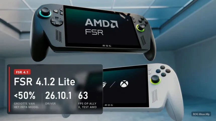 ROG Xbox Ally-handhelds met de melding over FSR 4.1.2 Lite: minder dan de helft van het INT8-model, driver 26.10.1