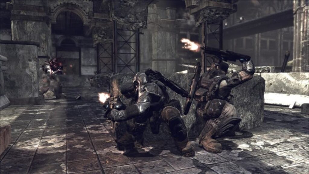 Gears of War 2006, firefight from cover