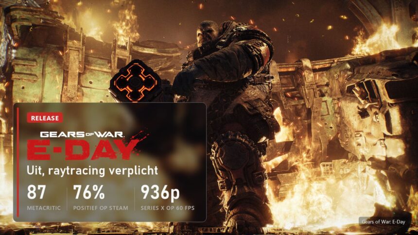 Gears of War: E-Day is uit: 87 op Metacritic, 76% positieve Steam-reviews, 936p in de 60 fps-modus op Xbox Series X
