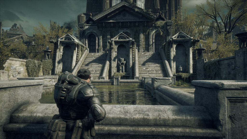 Gears of War: Reloaded, Marcus at a fountain