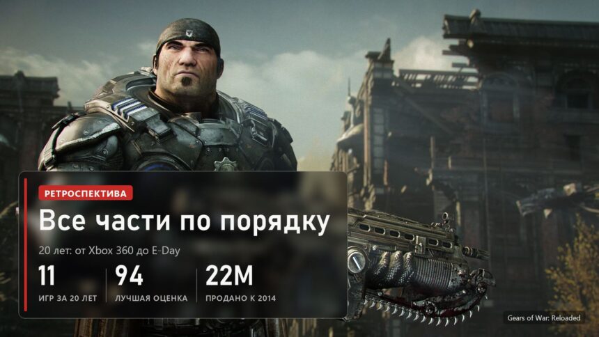 Все части Gears of War по порядку: 11 игр за 20 лет, лучшая оценка 94, 22 миллиона копий к 2014 году