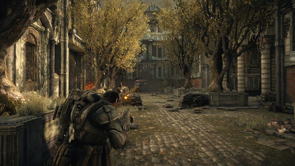 Gears of War: Ultimate Edition, Marcus in the ruins