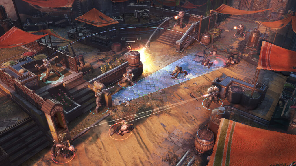 Gears Tactics, a turn-based battle