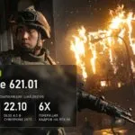 Обложка новости о драйвере GeForce 621.01 на кадре Call of Duty: Modern Warfare 4: до 30 минут ожидания шейдеров, DLSS 4.5 в Cyberpunk 2077 22.10, генерация кадров до 6X на RTX 50
