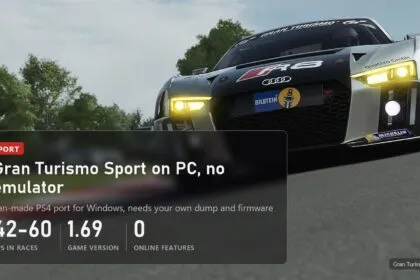 Gran Turismo Sport fan PC port without an emulator, 42-60 fps in races