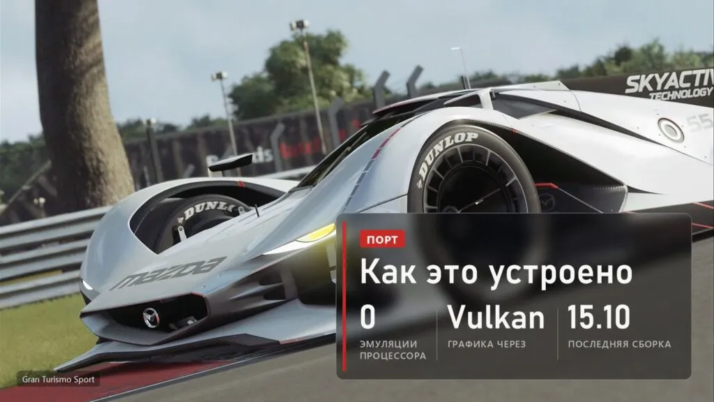 Gran Turismo Sport: порт RyGT без эмуляции процессора, графика через Vulkan