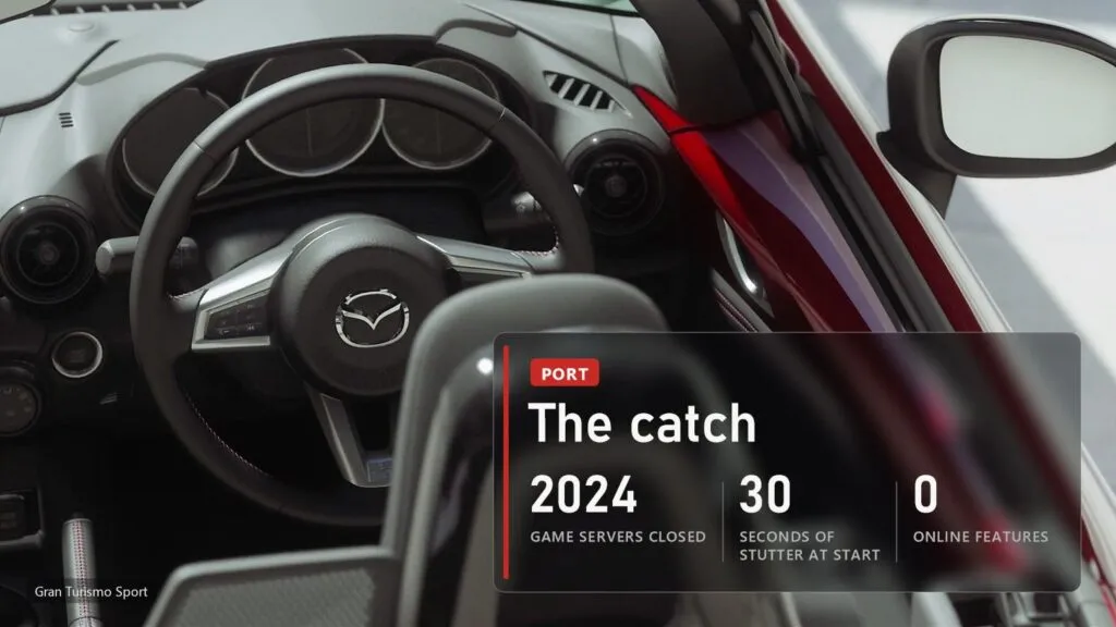 Gran Turismo Sport: servers closed in 2024, no online in the port