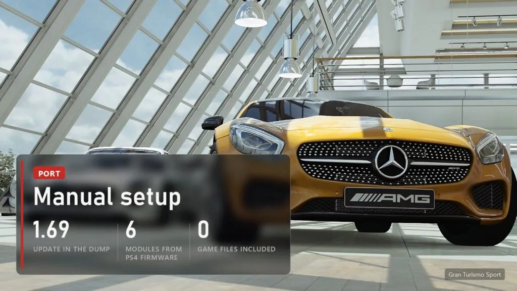 Gran Turismo Sport port needs a dump with update 1.69 and PS4 firmware modules