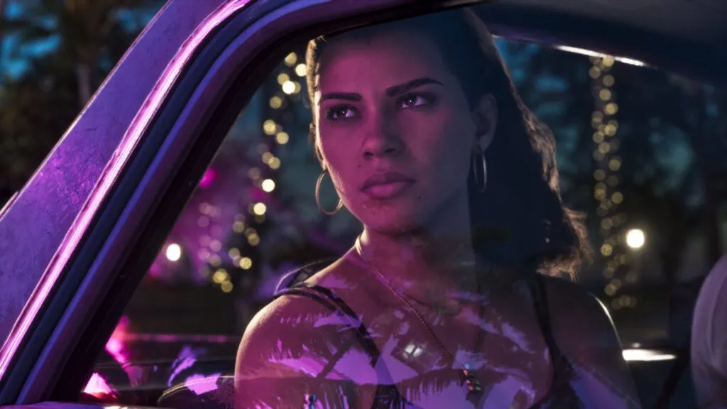 Lucia at night in Grand Theft Auto VI