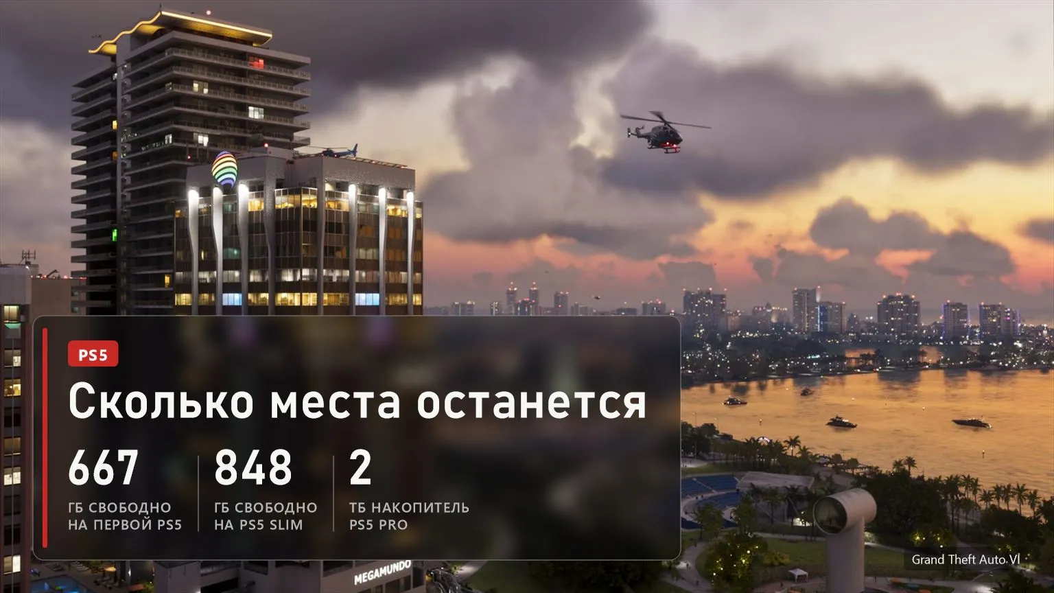 Сколько места GTA 6 займёт на обычной PS5, Slim и Pro