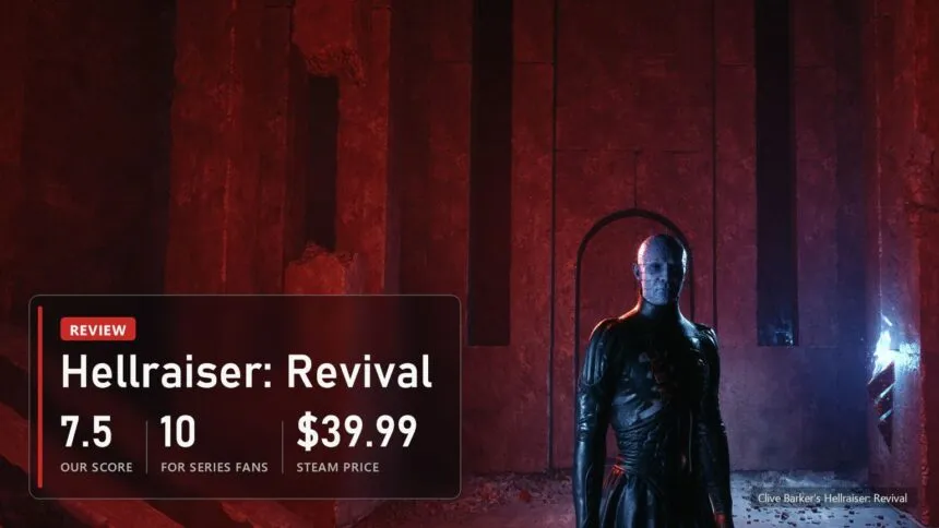 Pinhead in the red Labyrinth in Clive Barker's Hellraiser: Revival with a plate: our score 7.5, 10 for series fans, $39.99 on Steam