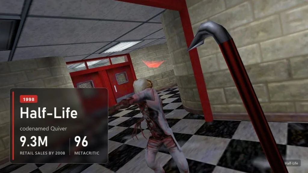 A crowbar and a zombie in Half-Life