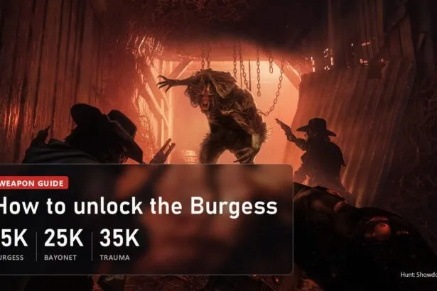Hunters fighting a monster in a red-lit tunnel in Hunt: Showdown 1896, Burgess unlock guide cover