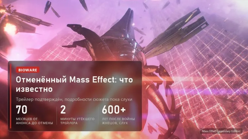 Отменённый Mass Effect: что известно о Mass Effect Universe