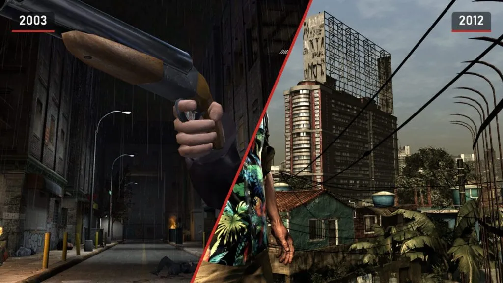 New York in Max Payne 2 from 2003 and Sao Paulo in Max Payne 3 from 2012