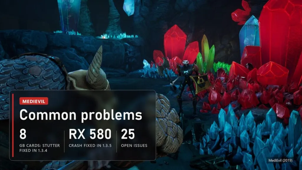 MediEvil PC port problems: 8 GB card stutter fixed in 1.3.4, RX 580 crash fixed in 1.3.5, 25 open issues