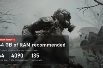 METRO 2039: 64 GB of RAM and RTX 4090 in recommended specs, 135 GB storage