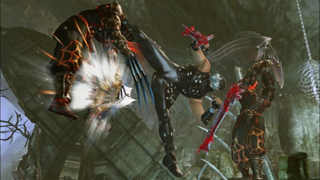 Ryu Hayabusa fighting demons in Ninja Gaiden II