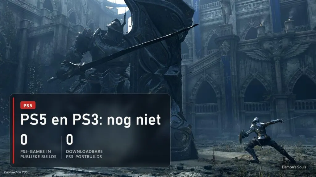 Demon's Souls: nog geen PS5-games in publieke builds en geen downloadbare PS3-ports