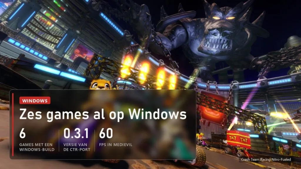 Crash Team Racing Nitro-Fueled: zes PS4-games hebben een Windows-build