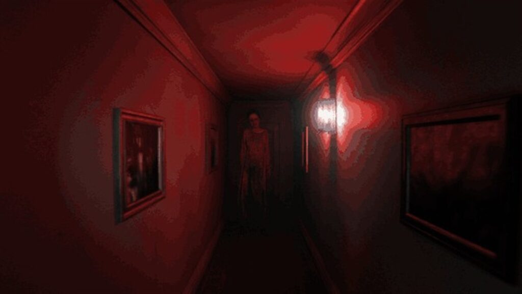 Lisa's ghost at the end of the P.T. hallway