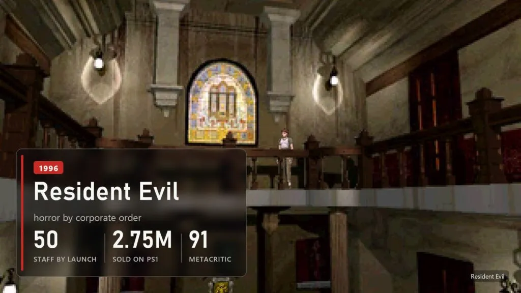 The Spencer mansion hall in the original Resident Evil