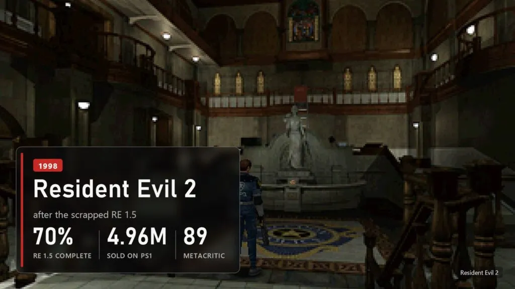 Leon in the police station hall in Resident Evil 2 from 1998