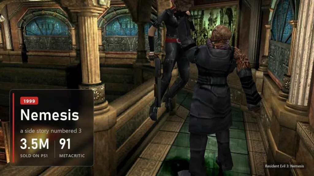 Jill and a monster in Resident Evil 3: Nemesis