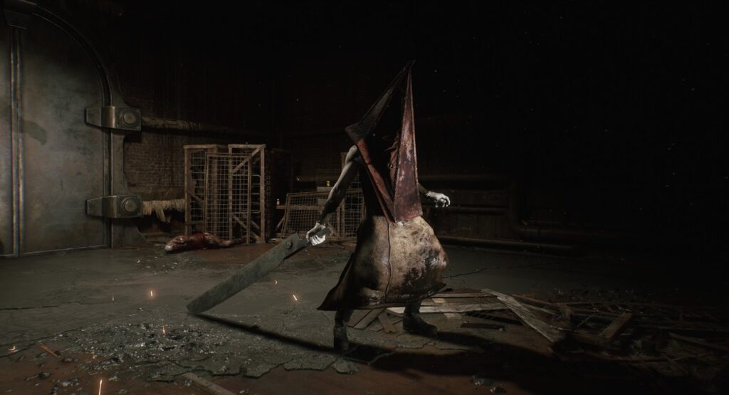 Пирамидоголовый с огромным ножом в ремейке Silent Hill 2