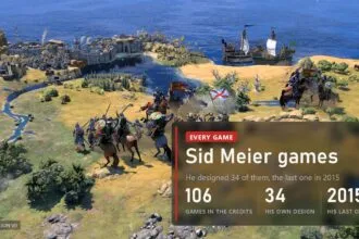 Every Sid Meier game: 106 in the credits, but he only led the first numbered Civilization
