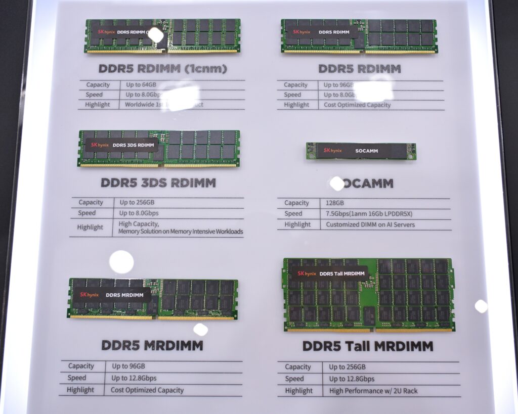 Servermodules SK hynix DDR5 RDIMM en MRDIMM op Computex 2025