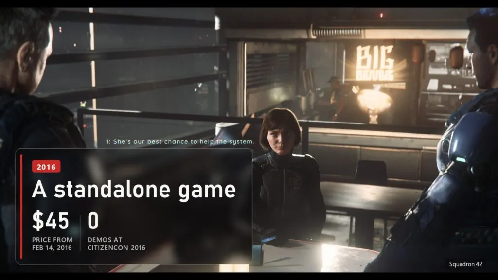 Squadron 42 became a standalone game for 45 dollars from February 14, 2016