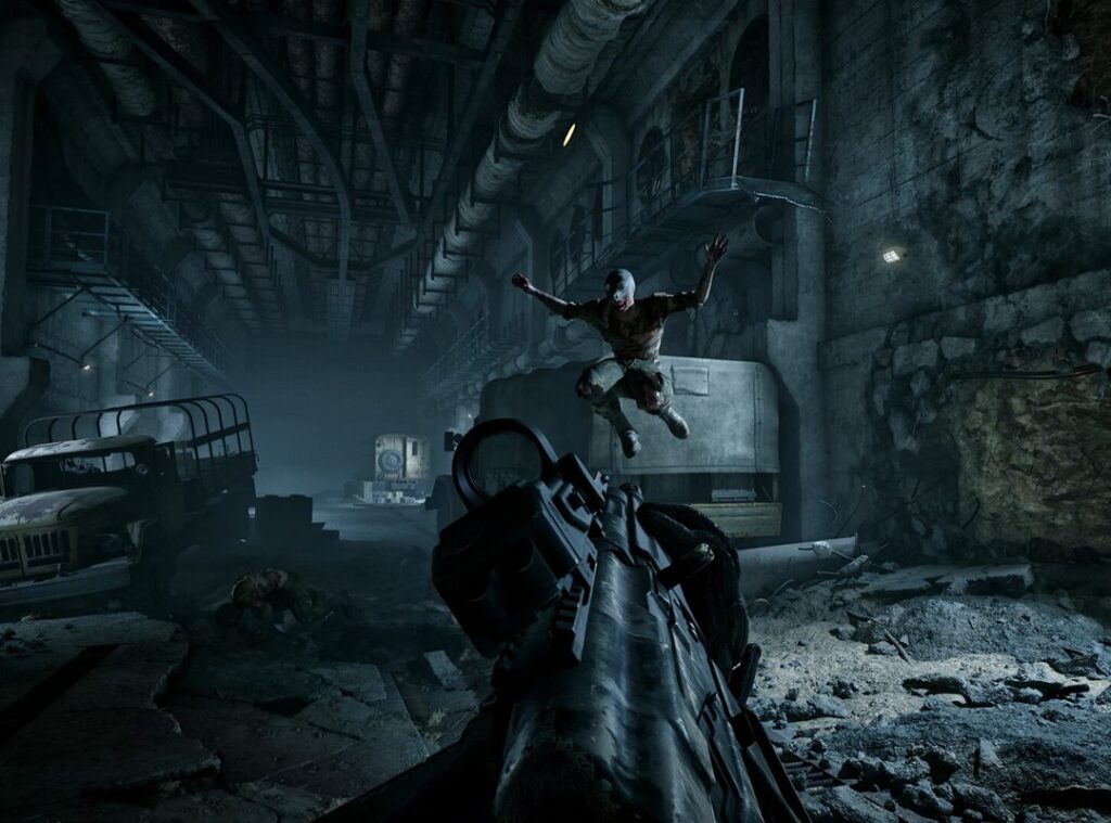 Мутант в прыжке в туннеле в S.T.A.L.K.E.R. 2