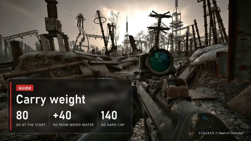 How to increase carry weight in Stalker 2: Weird Water adds 40 kg, but 140 is the cap