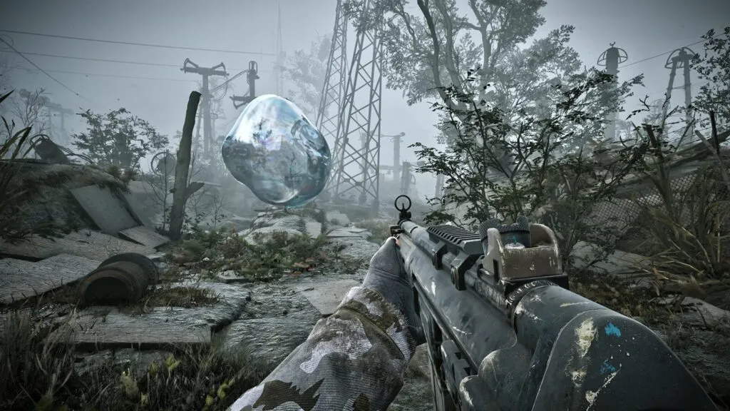 A sphere anomaly in a forest in S.T.A.L.K.E.R. 2