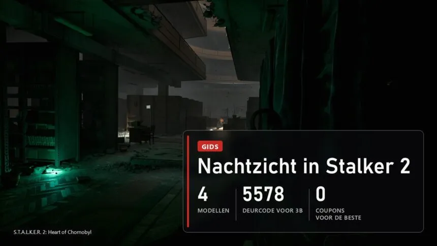 Nachtzicht in Stalker 2: de beste nachtkijker ligt gratis in Yantar achter code 5578