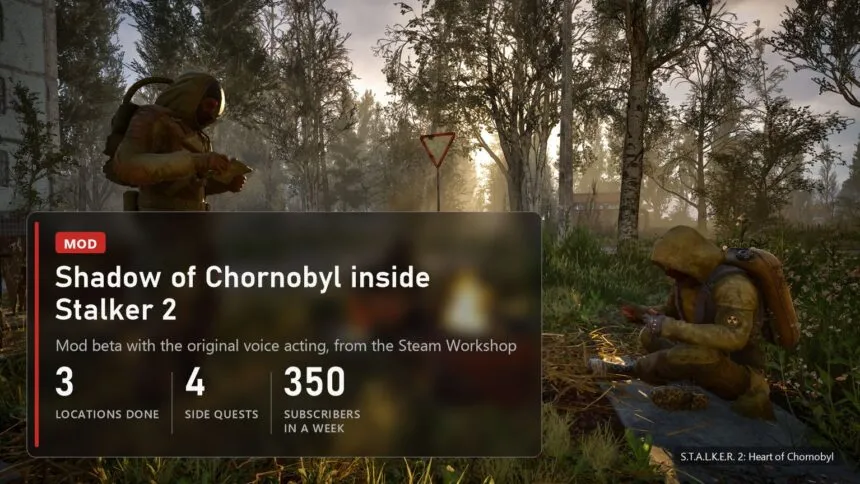 S.T.A.L.K.E.R. 2 mod brings the Shadow of Chernobyl story, three locations done