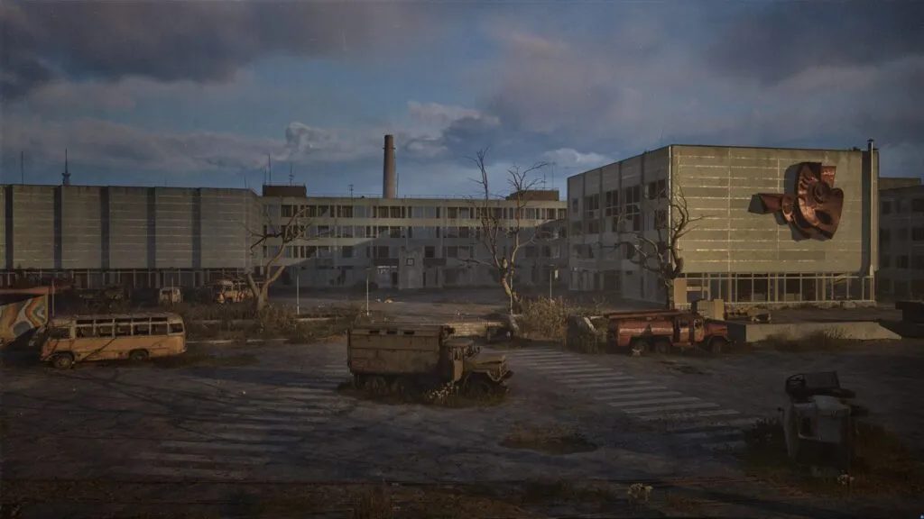 Abandoned blocks under an overcast sky in S.T.A.L.K.E.R. 2