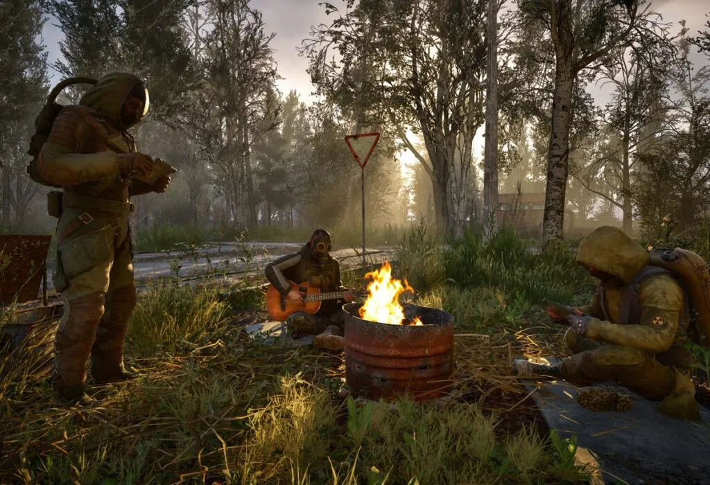 Сталкеры у костра в S.T.A.L.K.E.R. 2