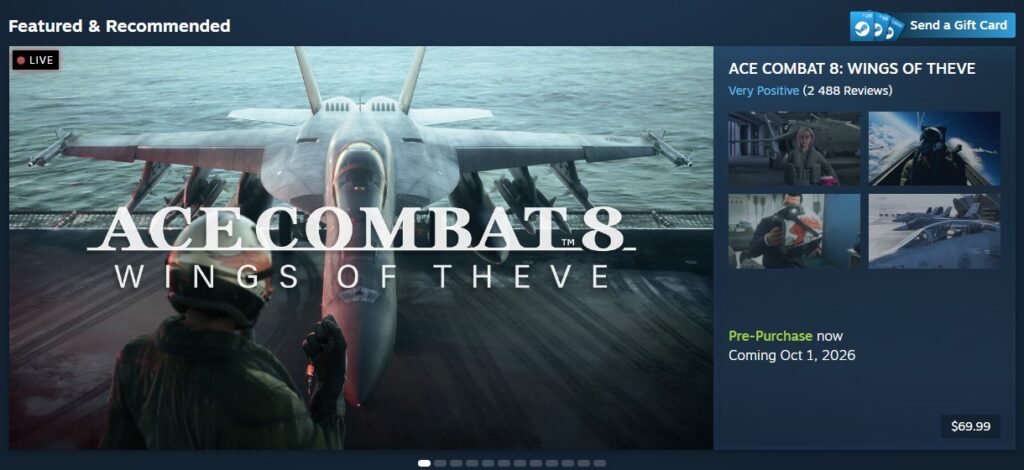 Het onderdeel Featured and Recommended op de startpagina van Steam
