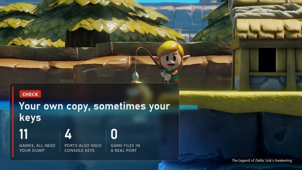The Legend of Zelda: Link's Awakening: every Switch port needs your own dump, 4 also need console keys