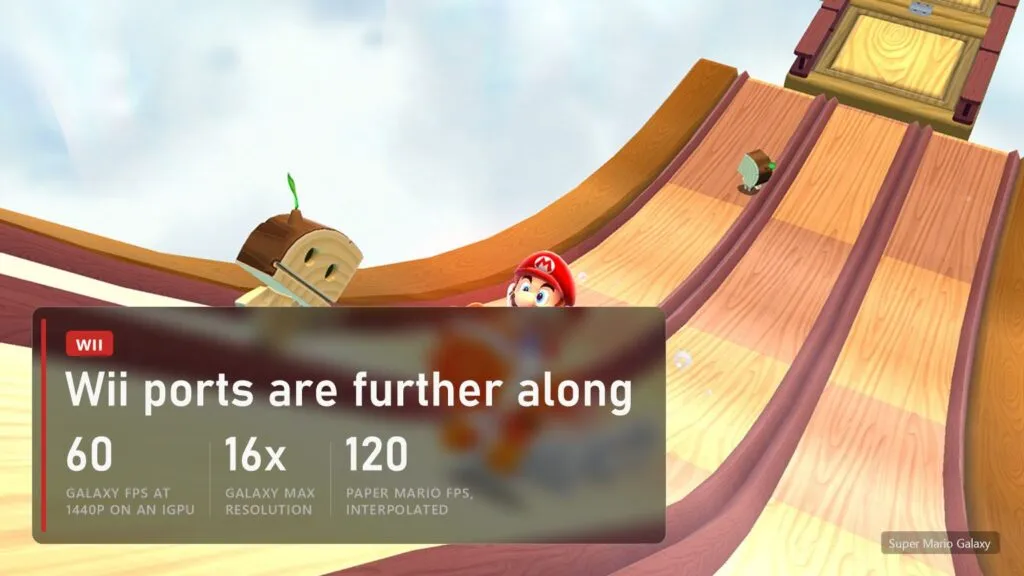 Super Mario Galaxy PC port Nebula: 60 FPS at 1440p on integrated graphics, up to 16x resolution