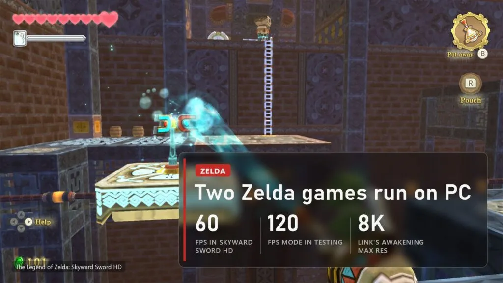The Legend of Zelda: Skyward Sword HD runs at 60 FPS on PC in SkyRecomp, Link's Awakening up to 8K