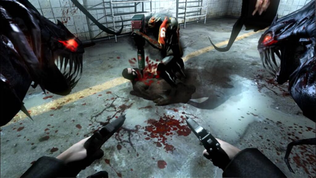The Darkness tearing into an enemy in The Darkness